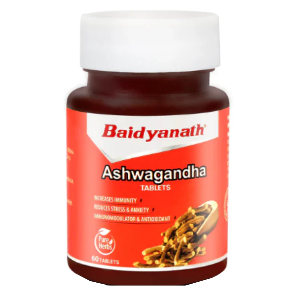 BAIDYANATH ASHWAGANDHA TABLETS - Pack of 3 (60 Tabs each)