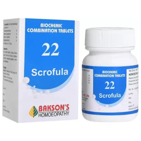 BAKSON'S HOMEOPATHY BIOCHEMIC COMBINATION #22 (SCROFULA)