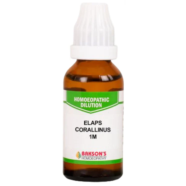 BAKSON'S HOMEOPATHY ELAPS CORALLINUS DILUTION 1M - PACK OF 3 (30 ML EACH)