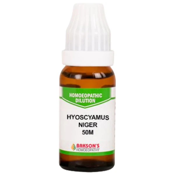 BAKSON'S HOMEOPATHY HYOSCYAMUS NIGER DILUTION 50M - PACK OF 2 (10 ML EACH)