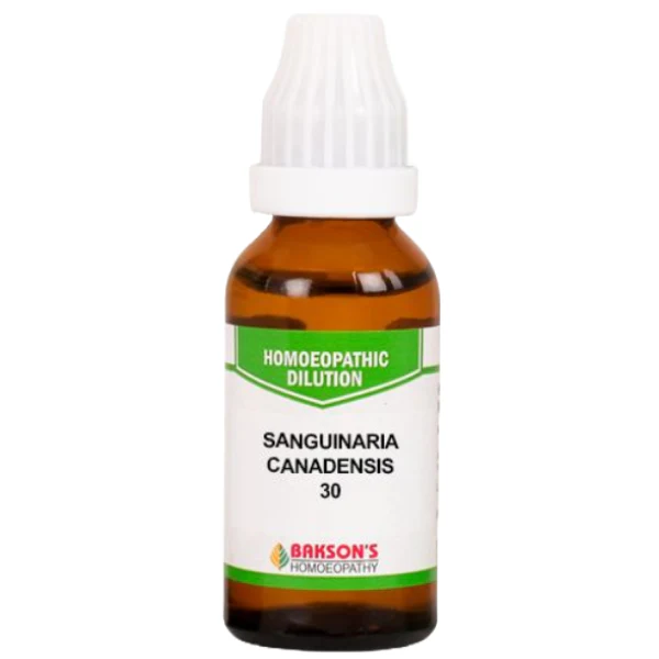 BAKSON'S HOMEOPATHY SANGUINARIA CANADENSIS DILUTION 30 - PACK OF 4 (30 ML EACH)