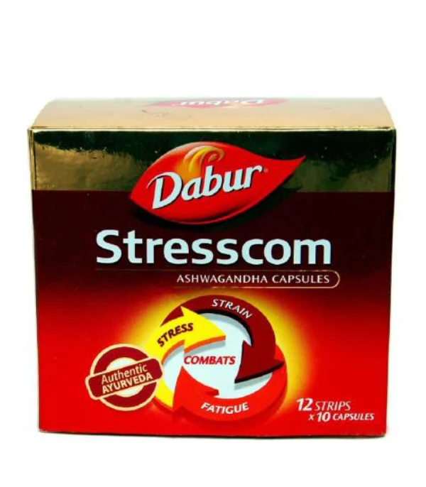 Dabur Stresscom Ashwagandha Capsule - Pack of 6 (10 Caps each)
