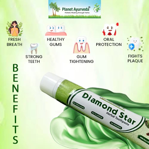 DIAMOND STAR HERBAL TOOTHPASTE - PACK OF 4 (100GM EACH) - Image 2