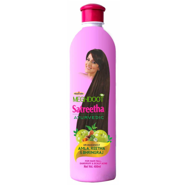 MEGHDOOT HERBAL AYURVEDIC SATREETHA SHAMPOO - PACK OF 2 (400 ML EACH)