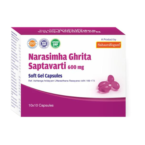 SAHASRAYOGAM NARASIMHA GHRITA SAPTAVARTI (100 CAPSULES)