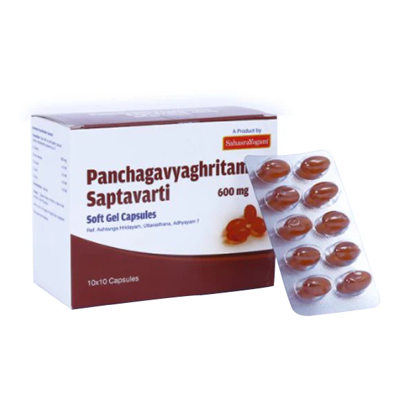 SAHASRAYOGAM PANCHAGAVYA GHRITAM SAPTAVARTI (100 CAPSULES)