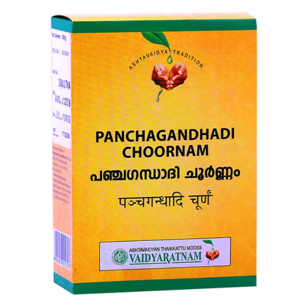 VAIDYARATNAM PANCHAGANDHADI CHOORNAM - PACK OF 4 (100 GM EACH)